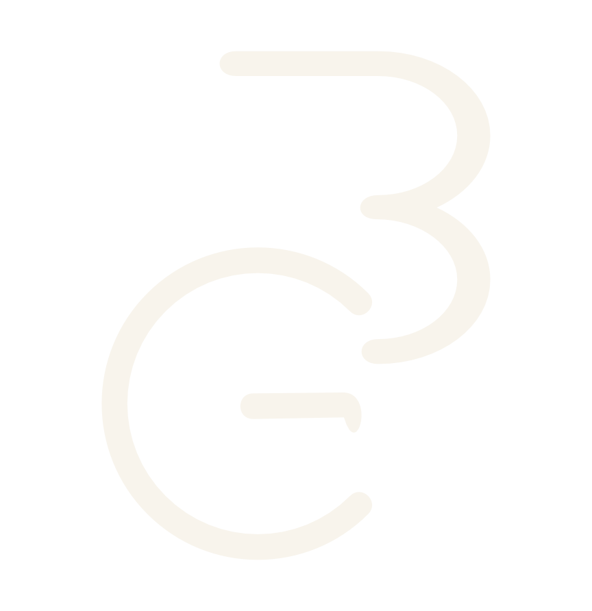 Logo BG beige sur fond foncé, identité Benjamin Galvan