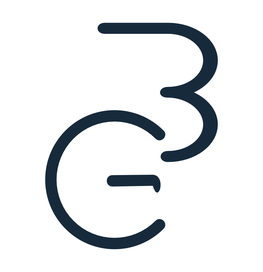 Logo BG bleu foncé sur fond transparent, identité visuelle Benjamin Galvan