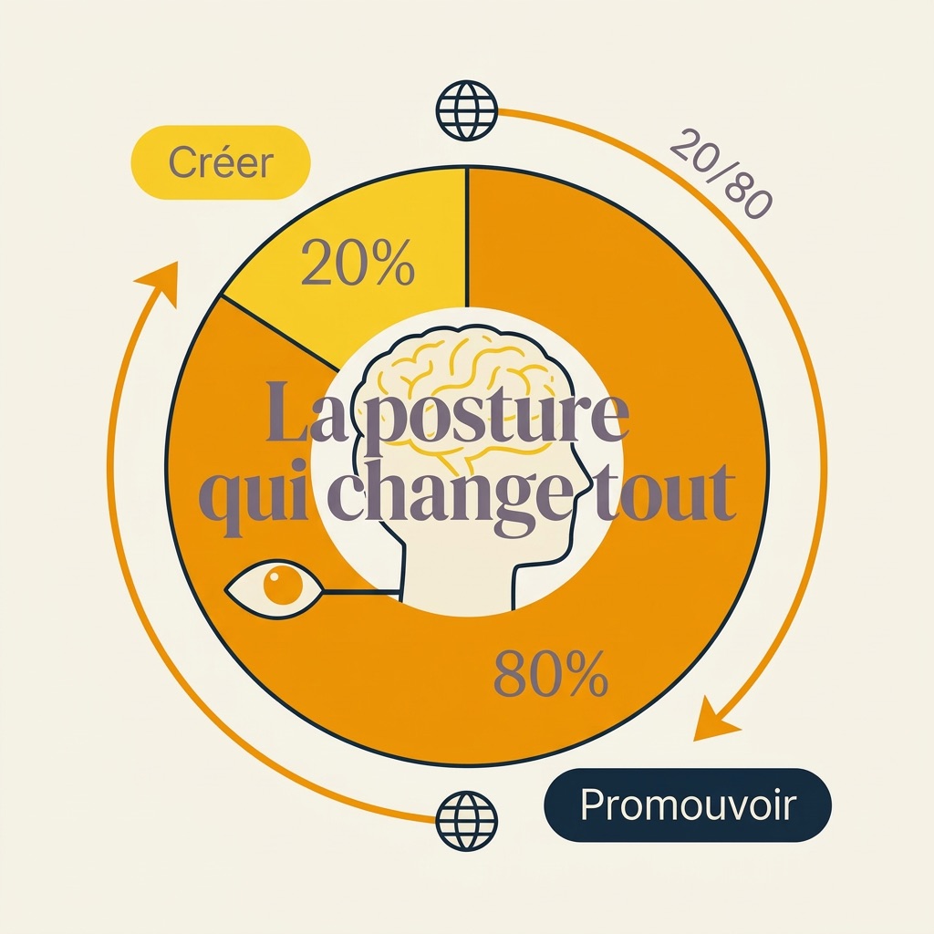 Ratio 20% création 80% promotion solopreneur — inverser le schéma