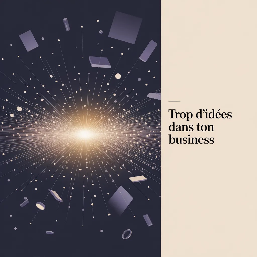 Illustration : trop d'idées dans son business — chaos et clarté pour l'entrepreneur
